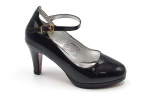 TTP Ladies Glossy Platform High Heel with Ankle Strap