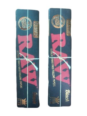 RAW Natural Unrefined Rolling Paper Connoisseur Kingsize Slim + Tips-2 Pack