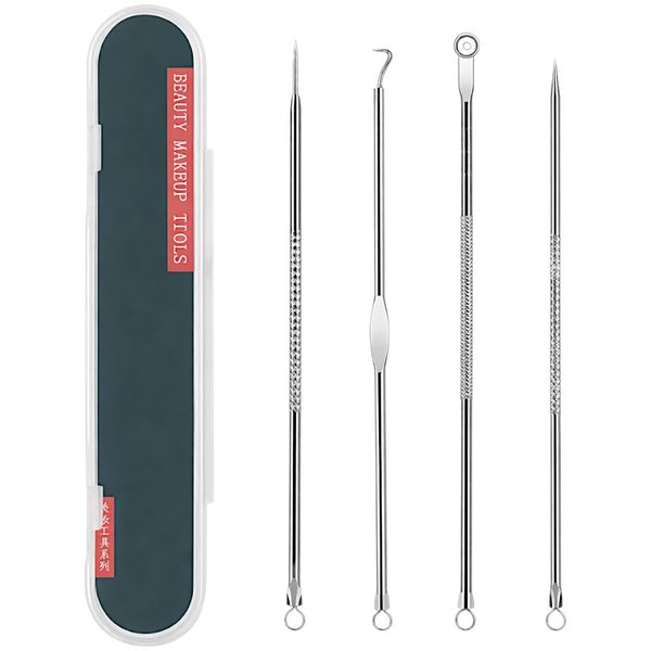 4-Piece Stainless Steel Blackhead &amp; Blemish Remover Tool Set