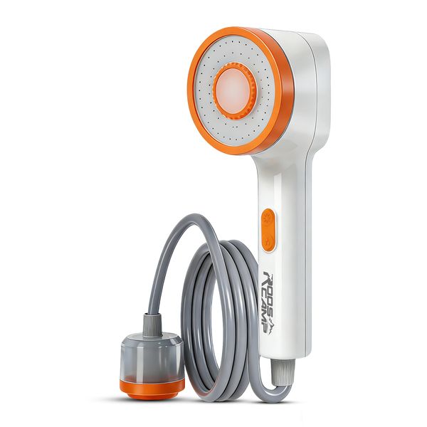 RoosShower Portable Outdoor Camping Shower with LED &amp; Filter
