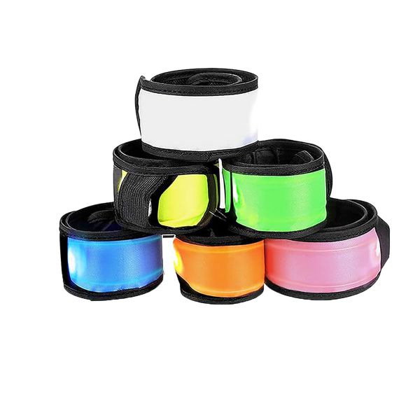 6Piece LED Light Up Band Slap Bracelets Night Safety Wrist Band For Outdoor