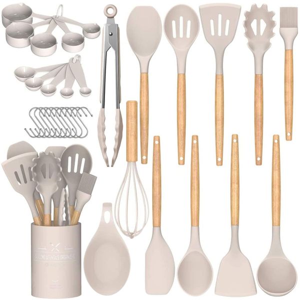 Cart In Mart 33 Piece Silicone Cooking Utensils Spatula Kitchen Tools Set