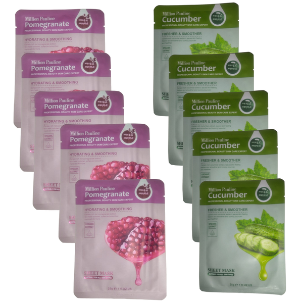 Million Pauline Hydrating Facial Sheet Masks (15 x Assorted)