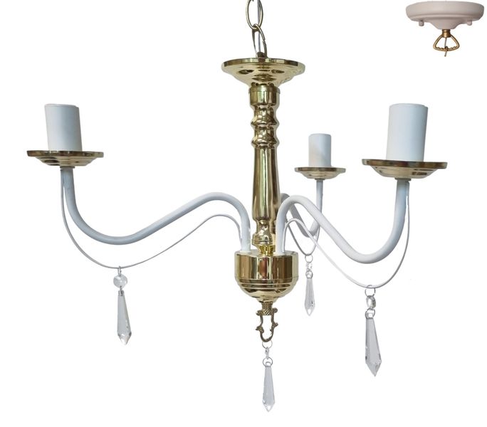 Litex Lamps White Ice 3 Light Chandelier with Crystals