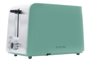 Elektra 2 Slice Toaster with Adjustable Browning and Reheat Functions Green