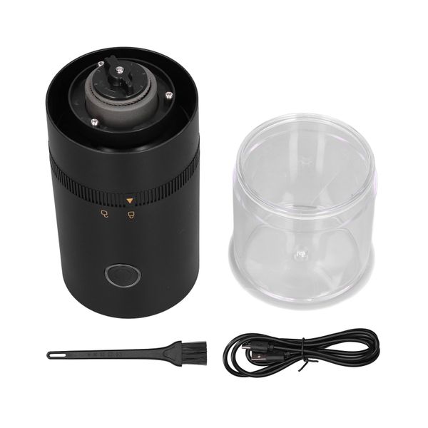 Cordless Electric Coffee Bean Grinder USB Charging Portable Acrylic Black