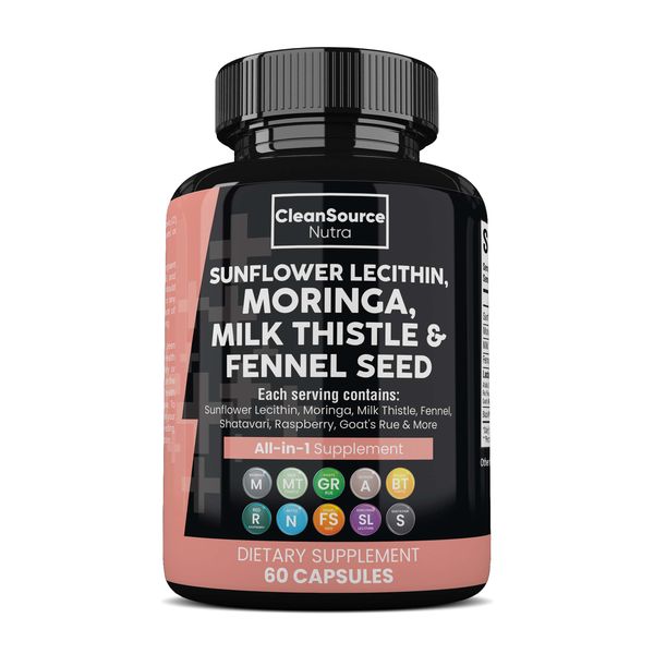 Sunflower Lecithin, Moringa, Milk Thistle &amp; Fennel Seed - 60 Capsules