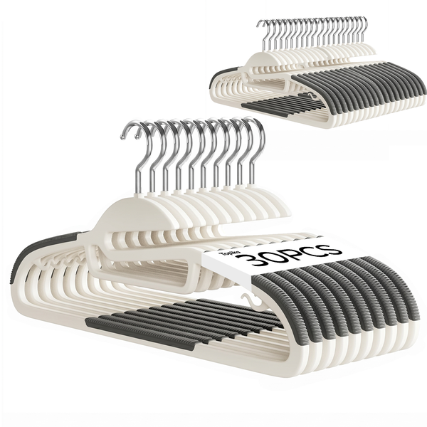 Topika - Plastic Hangers For Clothes, Non-Slip Adult Hangers 30/50 Pack