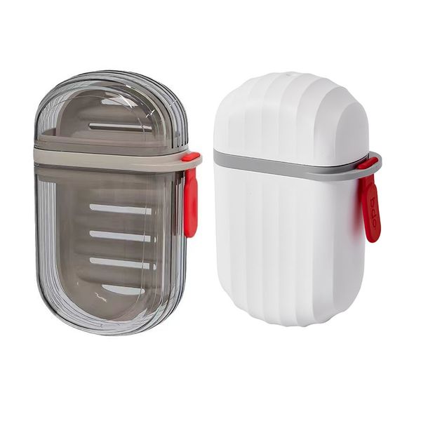 Fashion light luxury mini double-layer sealed drain soap box with lid-2pcs