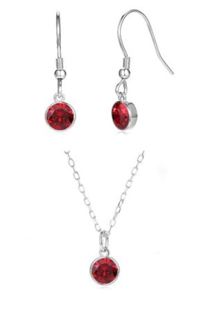 Crystalize 925 Silver July Birthstone Set with Swarovski Crystal
