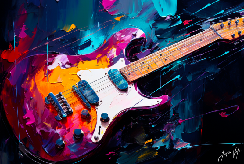 Abstract Music Guitar - The Art of Sound Collection Canvas Design