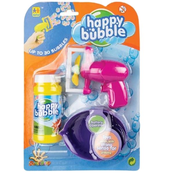 Source Direct - Happy Bubble Mini Bubble Blowing Gun - (Purple)
