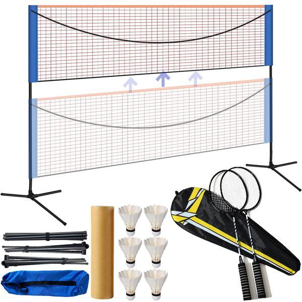 Badminton Net Set Foldable Stand &amp; Carry Bag Badminton Sports Beach Outdoor