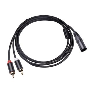 3m 3-Pin XLR Male to Dual RCA Audio Cable - Shielded Y-Splitter