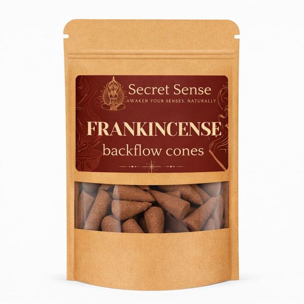 Secret Sense Frankincense Backflow Incense Cones - Pack of 20
