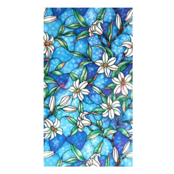 Home Decor Stained Glass Sticker - Blue - 100 L x 45 W cm