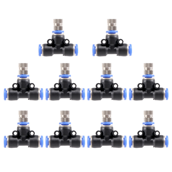 Misting Nozzle Kit 1/4-Inch with Spray Connectors for Outdoor 10 Pcs