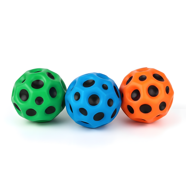 High-Bounce Moon Balls Lightweight Textured Balls Kids Play Toys - 3 Pack