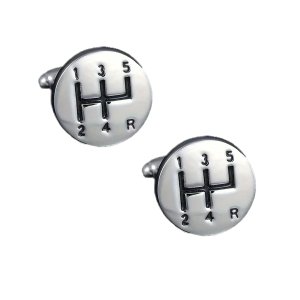 Gear Shifter Cufflink Set for Motoring Enthusiasts