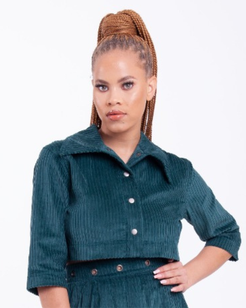 iGoda Elementary Cropped Jacket - Red