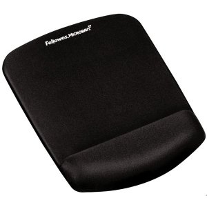 Fellowes PlushTouch Memory Foam Mousepad Wrist Support Non skid (Black)
