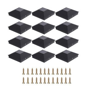 Fence Post Caps Plastic Deck Post Caps with Frosted Finishing Touch - 12 Pack