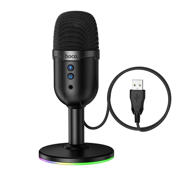 Gaming Microphone USB Condenser RGB Desktop Mic for PCGaming&amp;Streaming hoco