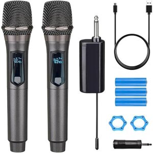 UHF Dual Wireless Microphone System,Adjustable frequency Microphone