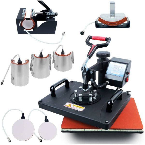 Kerarios 8 in1 Multifunction Heat Press Machine for T-Shirt Mug DIY 29x38cm