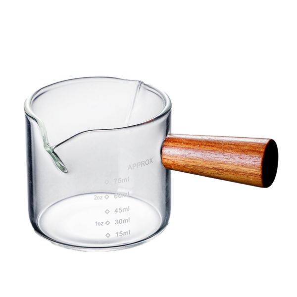 Colored Espresso Shot Glass Double Spouts, Milk Cup with 2 Spouts