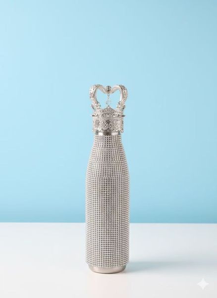 Silver Stainless steel, Acrylic, Zinc 600 ml Flask