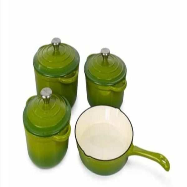Green 7 piece cast iron pot