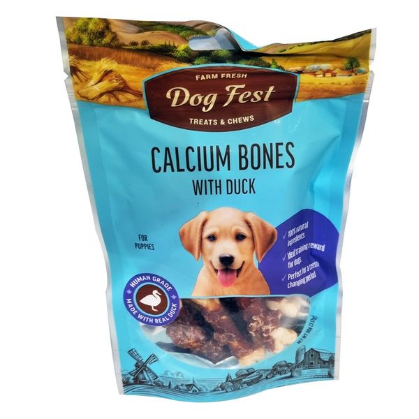 Dog Fest Calcium Bones with Duck 90g for Puppies