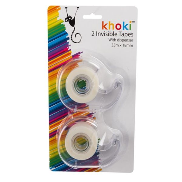 Invisible Adhesive Tape In Dispenser, 18mm x 33m (Pack of 4)