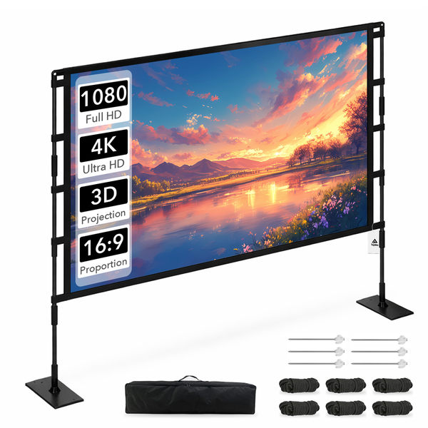 Topika - Peojector Screen 120 Inch Projection Screen With Stand Portable