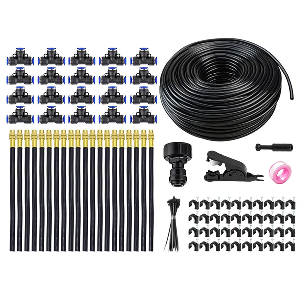 20M Outdoor Cooling Misting System Set DIY Garden Patio Spray Kit