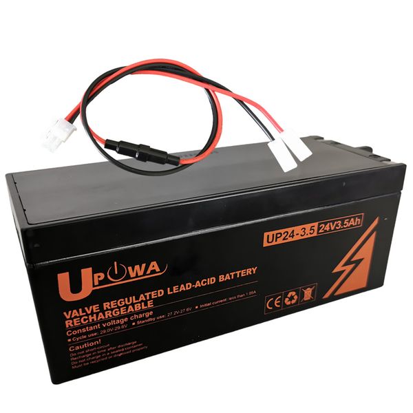 24v Garage Door Battery - UPOWA Lead Acid Battery 24v 3.5Ah + Loom Cable
