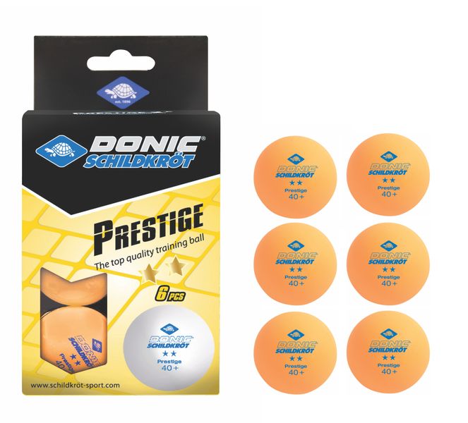 Donic-Schildkröt Table Tennis Balls Prestige 2-Star Orange - 6 Pieces