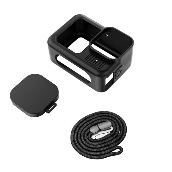 3-in-1 GoPro Hero 13 Black Silicone Protective Cover with Neck Lanyard