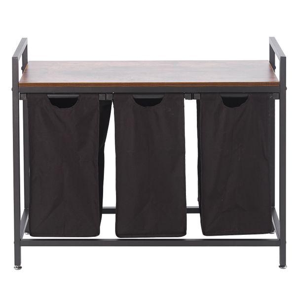 A detachable and pull-out fabric three-compartment laundry basket