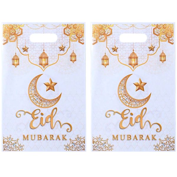 25 Piece Eid Mubarak Gift Bags - Decorative Crescent Moon Party Treat Bags