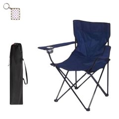 Blue &amp; Black Foldable Camping Chair And A Keyholder