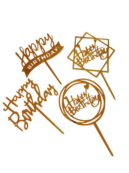 Happy Birthday Cake tooper / Cake Decoration x 4