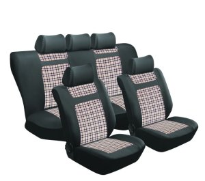 Stingray Tartan Beige Gingham 11-Piece Seat Cover Set