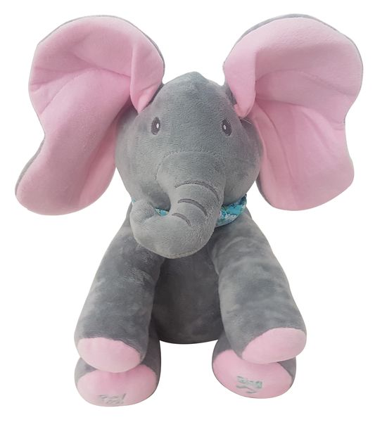 4aKid Plush Peekaboo Elephant - Pink