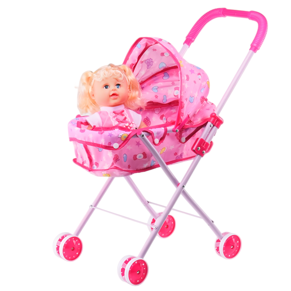 Pink Baby Stroller and 35cm Doll included