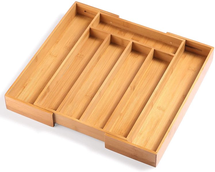Bamboo Expandable Drawer Organizer for Kitchen/Room/Office