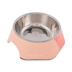 Hexagon Melamine Stainless Steel Bowl - Pink