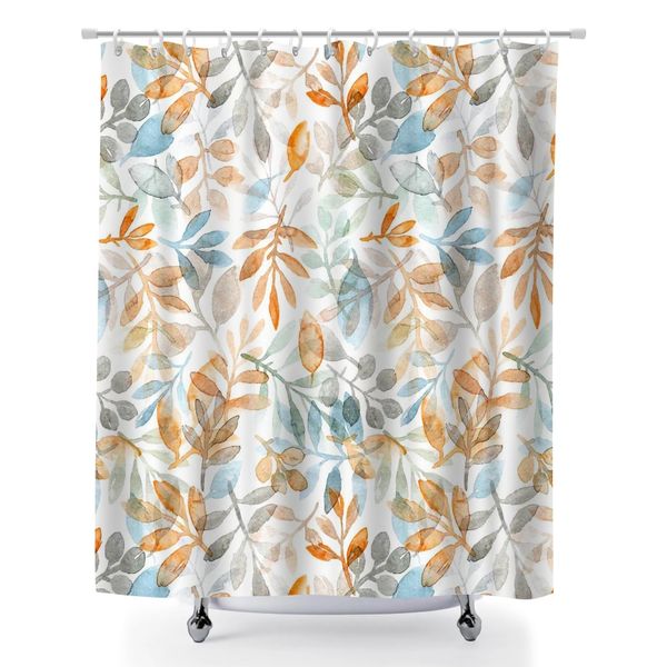 Shower Curtain for Bathroom, 180x180cm Foliage Print Shower Curtain