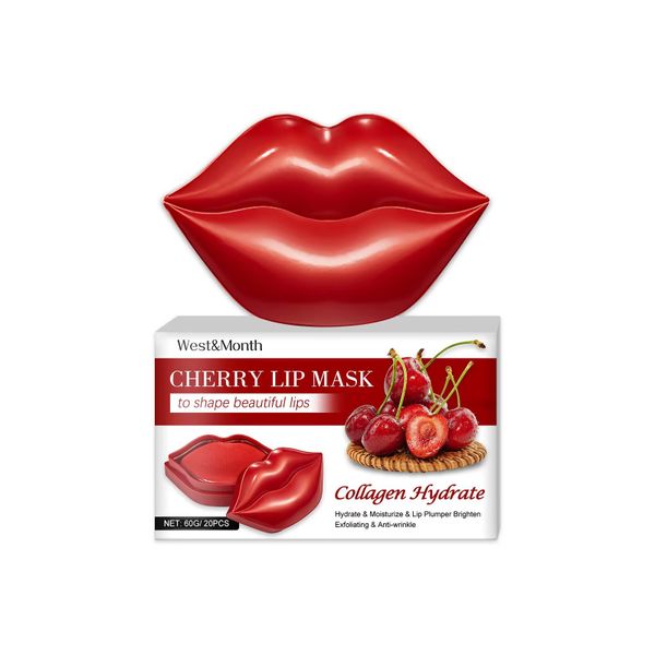 Cherry Lip Mask, Collagen Moisturizing Lip Patches, Exfoliating Lip Care